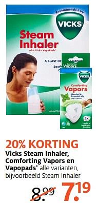 Aanbiedingen Vicks steam inhaler - Vicks - Geldig van 11/09/2017 tot 24/09/2017 bij Etos
