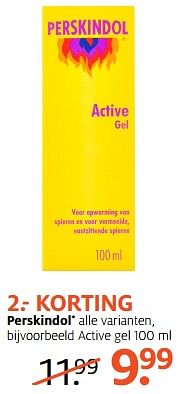 Aanbiedingen Perskindol active gel - Perskindol - Geldig van 11/09/2017 tot 24/09/2017 bij Etos