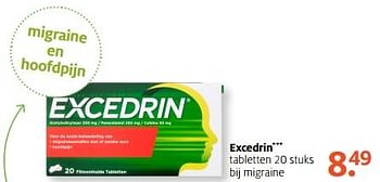 Aanbiedingen Excedrin tabletten bij migraine - Excedrin - Geldig van 11/09/2017 tot 24/09/2017 bij Etos