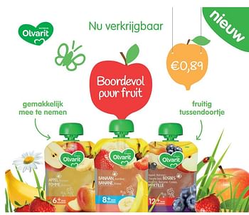 Aanbiedingen Boordevol puur fruit - Olvarit - Geldig van 11/09/2017 tot 24/09/2017 bij Etos