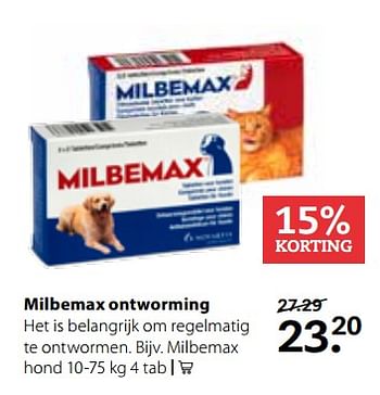 Aanbiedingen Milbemax ontworming - Milbemax - Geldig van 11/09/2017 tot 24/09/2017 bij Pets Place