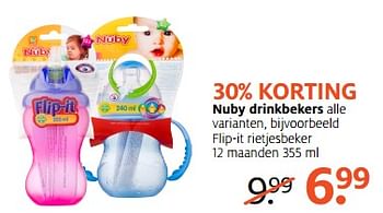 Aanbiedingen Nuby drinkbekers flip-it rietjesbeker - Nuby - Geldig van 11/09/2017 tot 24/09/2017 bij Etos