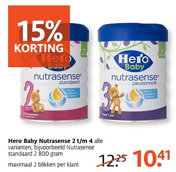 Aanbiedingen Hero baby nutrasense standaard - Hero - Geldig van 11/09/2017 tot 24/09/2017 bij Etos