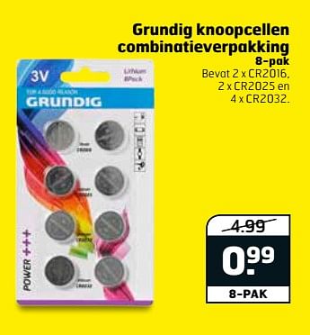 Aanbiedingen Grundig knoopcellen combinatieverpakking - Grundig - Geldig van 12/09/2017 tot 17/09/2017 bij Trekpleister