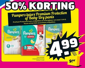 Aanbiedingen Midpak baby-dry pants 5 junior - Pampers - Geldig van 12/09/2017 tot 17/09/2017 bij Trekpleister