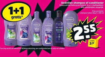 Aanbiedingen Shampoo iedere dag - Andrelon - Geldig van 12/09/2017 tot 17/09/2017 bij Trekpleister