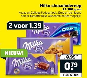 Aanbiedingen Milka chocoladereep - Milka - Geldig van 12/09/2017 tot 17/09/2017 bij Trekpleister