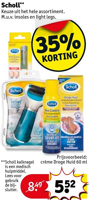 Aanbiedingen Scholl crème droge huid - Scholl - Geldig van 12/09/2017 tot 24/09/2017 bij Kruidvat