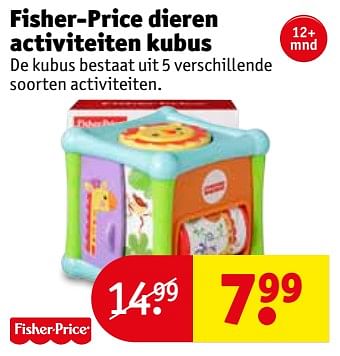Aanbiedingen Fisher-price dieren activiteiten kubus - Fisher-Price - Geldig van 12/09/2017 tot 24/09/2017 bij Kruidvat