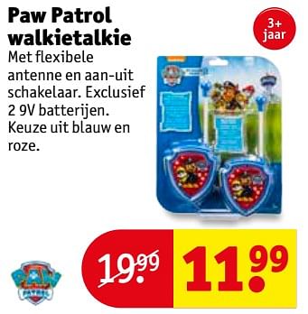 Aanbiedingen Paw patrol walkietalkie - PAW  PATROL - Geldig van 12/09/2017 tot 24/09/2017 bij Kruidvat