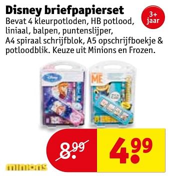 Aanbiedingen Disney briefpapierset - Minions - Geldig van 12/09/2017 tot 24/09/2017 bij Kruidvat