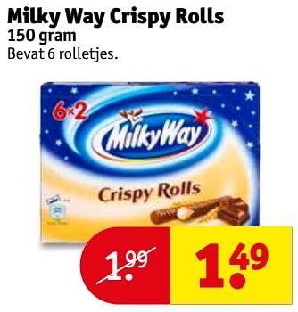 Aanbiedingen Milky way crispy rolls - Milky Way - Geldig van 12/09/2017 tot 24/09/2017 bij Kruidvat