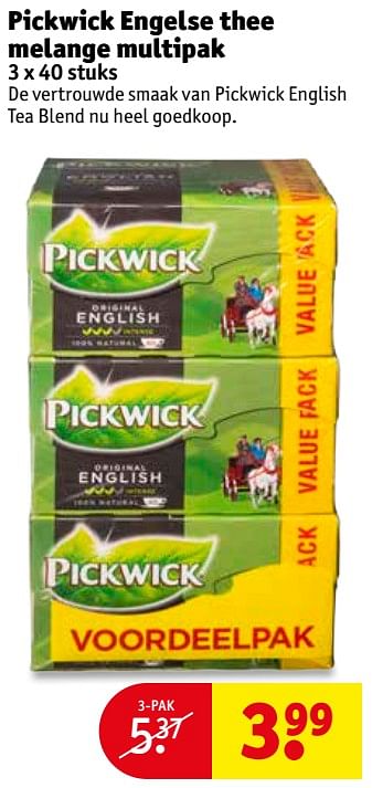 Aanbiedingen Pickwick engelse thee melange multipak - Pickwick - Geldig van 12/09/2017 tot 24/09/2017 bij Kruidvat