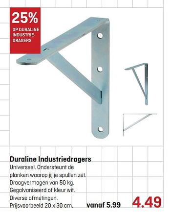 Aanbiedingen Duraline industriedragers - Duraline - Geldig van 04/09/2017 tot 17/09/2017 bij Hubo