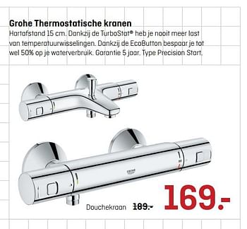 Aanbiedingen Grohe thermostatische kranen douchekraan - Grohe - Geldig van 04/09/2017 tot 17/09/2017 bij Multimate