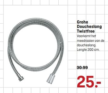 Aanbiedingen Grohe doucheslang twistfree voorkomt het - Grohe - Geldig van 04/09/2017 tot 17/09/2017 bij Multimate