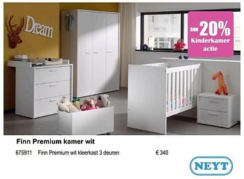 Aanbiedingen Finn premium wit kleerkast 3 deuren - Neyt - Geldig van 18/09/2017 tot 31/10/2017 bij Multi Bazar