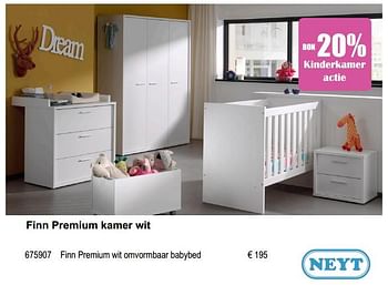 Aanbiedingen Finn premium wit omvormbaar babybed - Neyt - Geldig van 18/09/2017 tot 31/10/2017 bij Multi Bazar