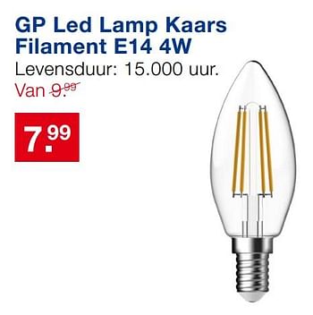 Aanbiedingen Gp led lamp kaars filament e14 4w - GP - Geldig van 17/09/2017 tot 08/10/2017 bij Handyman