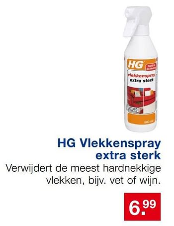 Aanbiedingen Hg vlekkenspray extra sterk - HG - Geldig van 17/09/2017 tot 08/10/2017 bij Handyman