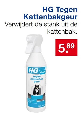 Aanbiedingen Hg tegen kattenbakgeur - HG - Geldig van 17/09/2017 tot 08/10/2017 bij Handyman