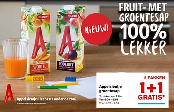 Aanbiedingen Appelsientje groentesap - Appelsientje - Geldig van 20/09/2017 tot 26/09/2017 bij Hoogvliet