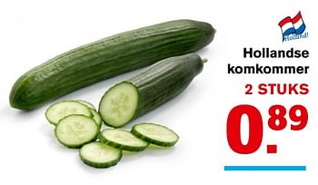 Aanbiedingen Hollandse komkommer - Huismerk - Hoogvliet - Geldig van 20/09/2017 tot 26/09/2017 bij Hoogvliet