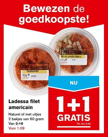Aanbiedingen Ladessa filet americain - Ladessa - Geldig van 20/09/2017 tot 26/09/2017 bij Hoogvliet