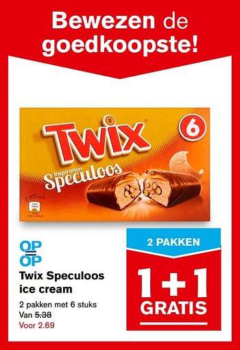 Aanbiedingen Twix speculoos ice cream - Twix - Geldig van 20/09/2017 tot 26/09/2017 bij Hoogvliet