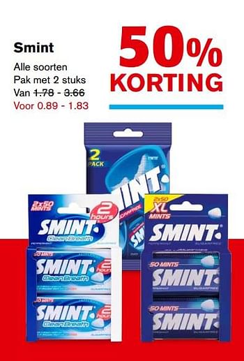 Aanbiedingen Smint - Smint - Geldig van 20/09/2017 tot 26/09/2017 bij Hoogvliet