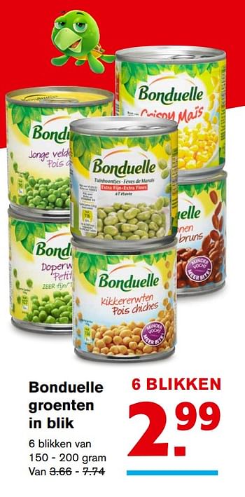 Aanbiedingen Bonduelle groenten in blik - Bonduelle - Geldig van 20/09/2017 tot 26/09/2017 bij Hoogvliet