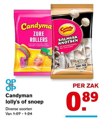 Aanbiedingen Candyman lolly`s of snoep - Candy Man - Geldig van 20/09/2017 tot 26/09/2017 bij Hoogvliet