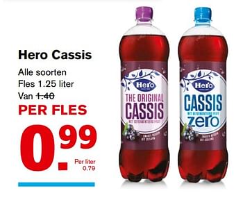 Aanbiedingen Hero cassis - Hero - Geldig van 20/09/2017 tot 26/09/2017 bij Hoogvliet