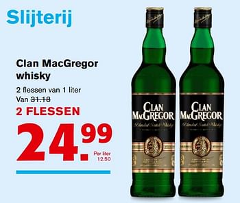 Aanbiedingen Clan macgregor whisky - Clan Macgregor - Geldig van 20/09/2017 tot 26/09/2017 bij Hoogvliet