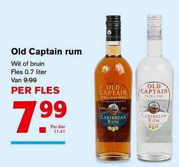 Aanbiedingen Old captain rum per liter 11.41 wit of bruin - Old Captain - Geldig van 20/09/2017 tot 26/09/2017 bij Hoogvliet
