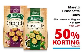 Aanbiedingen Maretti bruschette bites - Maretti - Geldig van 20/09/2017 tot 26/09/2017 bij Hoogvliet