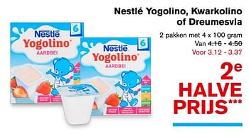 Aanbiedingen Nestlé yogolino, kwarkolino of dreumesvla - Nestlé - Geldig van 20/09/2017 tot 26/09/2017 bij Hoogvliet