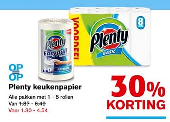 Aanbiedingen Plenty keukenpapier - Plenty - Geldig van 20/09/2017 tot 26/09/2017 bij Hoogvliet