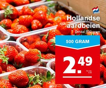 Aanbiedingen Hollandse aardbeien - Huismerk - Hoogvliet - Geldig van 13/09/2017 tot 19/09/2017 bij Hoogvliet