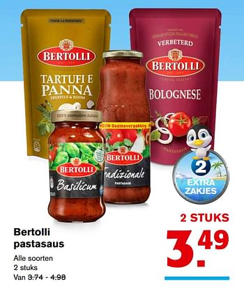 Aanbiedingen Bertolli pastasaus - Bertolli - Geldig van 13/09/2017 tot 19/09/2017 bij Hoogvliet