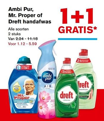 Aanbiedingen Ambi pur, mr. proper of dreft handafwas - Huismerk - Hoogvliet - Geldig van 13/09/2017 tot 19/09/2017 bij Hoogvliet