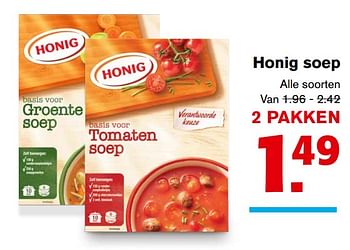 Aanbiedingen Honig soep - Honig - Geldig van 13/09/2017 tot 19/09/2017 bij Hoogvliet