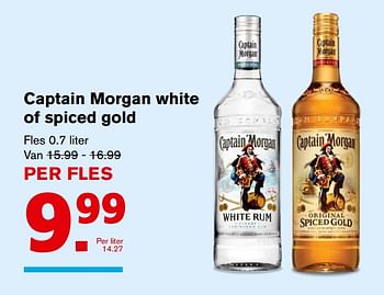 Aanbiedingen Captain morgan white of spiced gold - Captain Morgan - Geldig van 13/09/2017 tot 19/09/2017 bij Hoogvliet