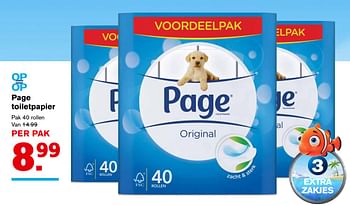 Aanbiedingen Page toiletpapier - Page - Geldig van 13/09/2017 tot 19/09/2017 bij Hoogvliet