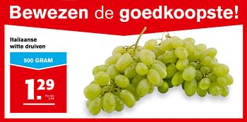 Aanbiedingen Italiaanse witte druiven - Huismerk - Hoogvliet - Geldig van 13/09/2017 tot 19/09/2017 bij Hoogvliet