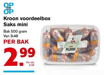 Aanbiedingen Kroon voordeelbox saks mini - Kroon - Geldig van 13/09/2017 tot 19/09/2017 bij Hoogvliet