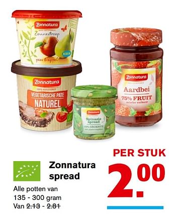 Aanbiedingen Zonnatura spread - Zonnatura - Geldig van 13/09/2017 tot 19/09/2017 bij Hoogvliet