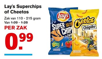Aanbiedingen Lay`s superchips of cheetos - Huismerk - Hoogvliet - Geldig van 13/09/2017 tot 19/09/2017 bij Hoogvliet