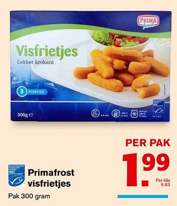 Aanbiedingen Primafrost visfrietjes - Primafrost - Geldig van 13/09/2017 tot 19/09/2017 bij Hoogvliet