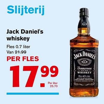 Aanbiedingen Jack daniel`s whiskey - Jack Daniel's - Geldig van 13/09/2017 tot 19/09/2017 bij Hoogvliet